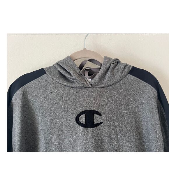 Champion Sweatshirt Size 2XL Men's Hoodie Double Dry  Gray Powertrain & Black - Picture 3 of 9